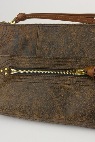 Jerome Dreyfuss Lucky Clutch Large  Marron