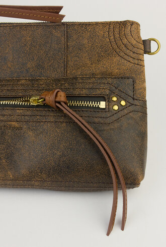 Jerome Dreyfuss Lucky Clutch Large  Marron