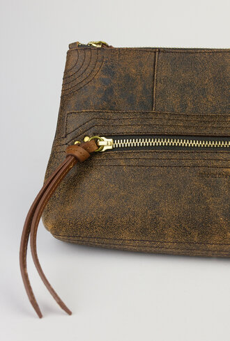 Jerome Dreyfuss Lucky Clutch Large  Marron