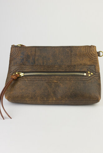 Jerome Dreyfuss Lucky Clutch Large  Marron