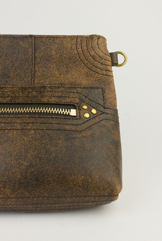 Jerome Dreyfuss Lucky Clutch Large  Marron