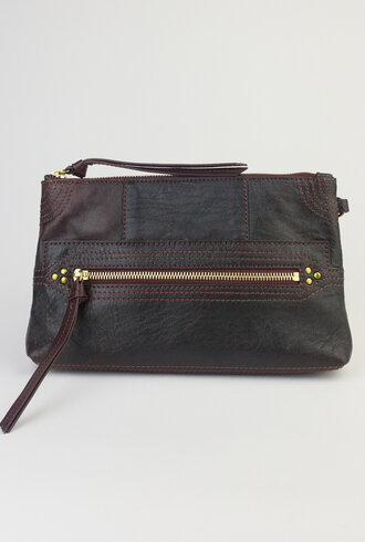 Jerome Dreyfuss Lucky Clutch Large  Bordeaux