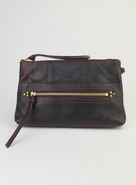 Jerome Dreyfuss Lucky Clutch Large  Bordeaux