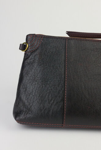 Jerome Dreyfuss Lucky Clutch Large  Bordeaux