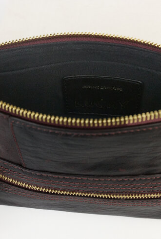 Jerome Dreyfuss Lucky Clutch Large  Bordeaux