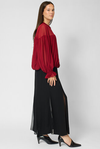 Ulla Johnson Pearl Silk Blouse Cerise