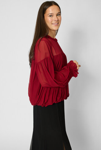Ulla Johnson Pearl Silk Blouse Cerise