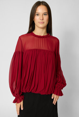 Ulla Johnson Pearl Silk Blouse Cerise