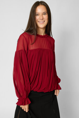 Ulla Johnson Pearl Silk Blouse Cerise