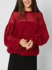 Ulla Johnson Pearl Silk Blouse Cerise