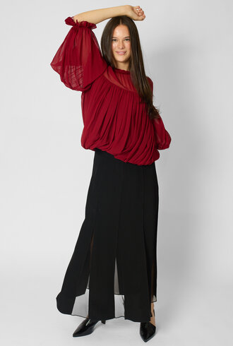 Ulla Johnson Pearl Silk Blouse Cerise