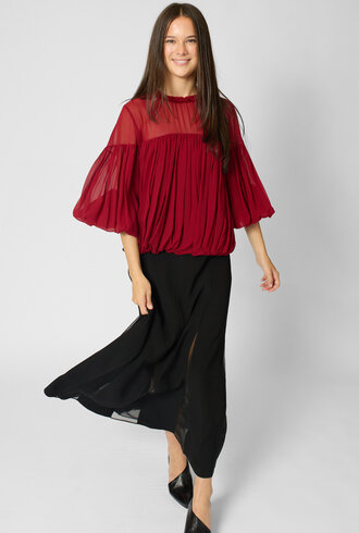 Ulla Johnson Pearl Silk Blouse Cerise