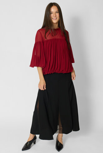 Ulla Johnson Pearl Silk Blouse Cerise