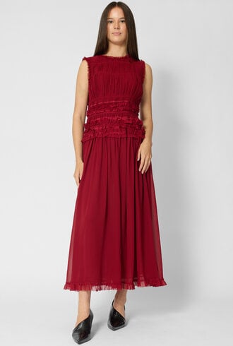 Ulla Johnson Etta Silk Dress Cerise
