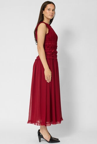Ulla Johnson Etta Silk Dress Cerise