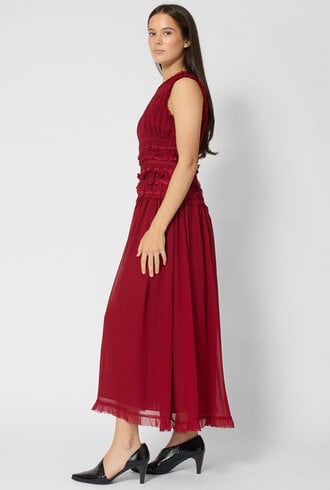 Ulla Johnson Etta Silk Dress Cerise