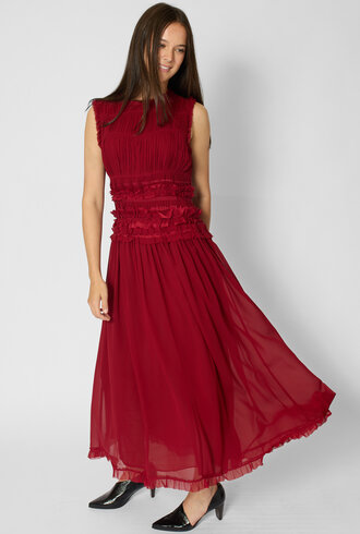 Ulla Johnson Etta Silk Dress Cerise