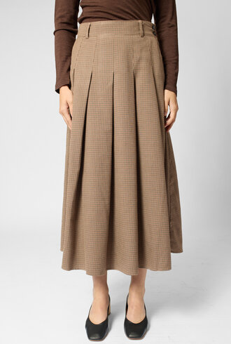 Pomandere Pleated Skirt Gianduia