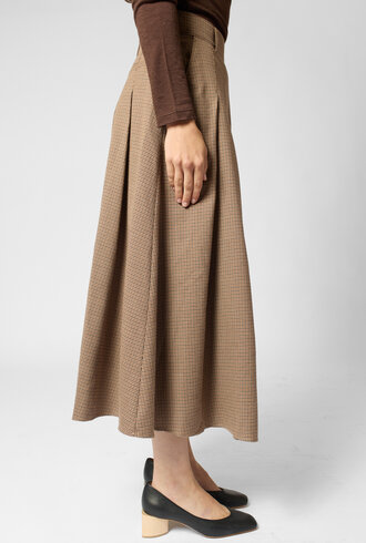 Pomandere Pleated Skirt Gianduia