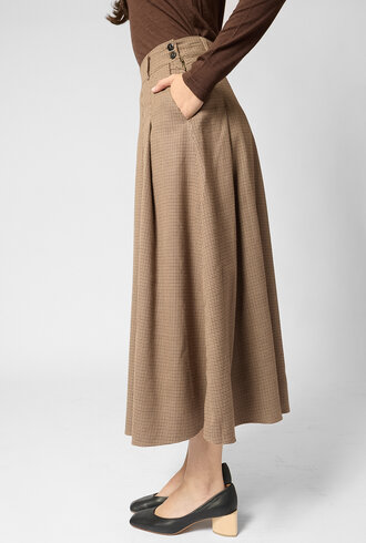 Pomandere Pleated Skirt Gianduia