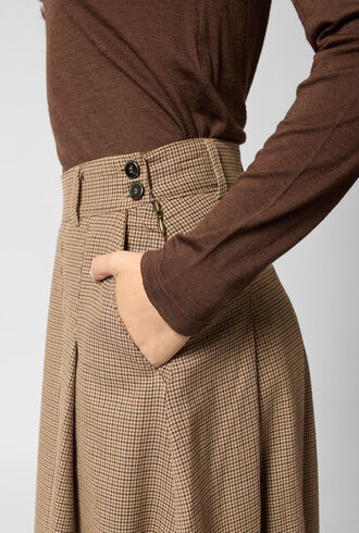 Pomandere Pleated Skirt Gianduia