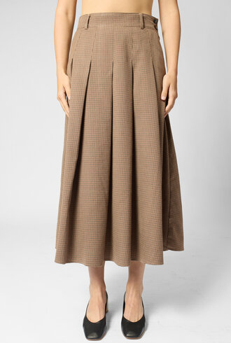 Pomandere Pleated Skirt Gianduia