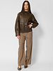Pomandere Faux Leather Caban Mahogany