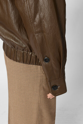 Pomandere Faux Leather Caban Mahogany