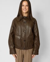 Pomandere Faux Leather Caban Mahogany