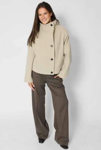 Pomandere Wool and Cashmere Caban Ivory