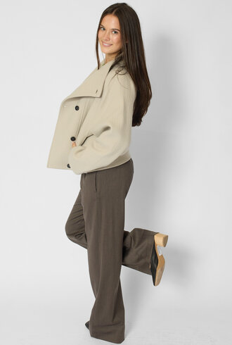 Pomandere Wool and Cashmere Caban Ivory
