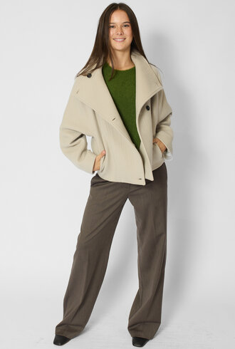 Pomandere Wool and Cashmere Caban Ivory