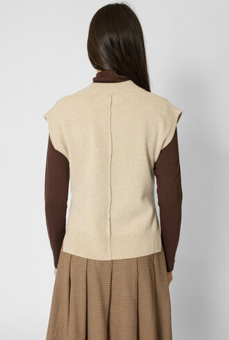 Pomandere Wool And Cashmere Vest Ivory