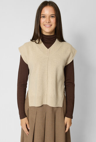 Pomandere Wool And Cashmere Vest Ivory