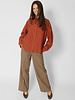 Pomandere Habutai Silk and Cotton shirt Terracotta