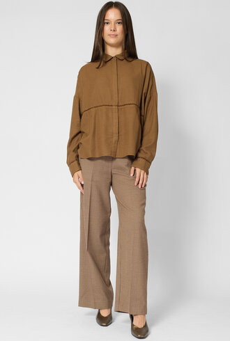 Pomandere Cotton Wool Shirt Gianduia
