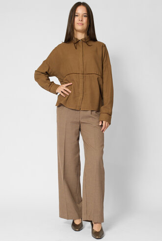 Pomandere Cotton Wool Shirt Gianduia