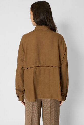Pomandere Cotton Wool Shirt Gianduia