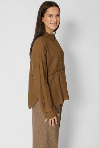 Pomandere Cotton Wool Shirt Gianduia