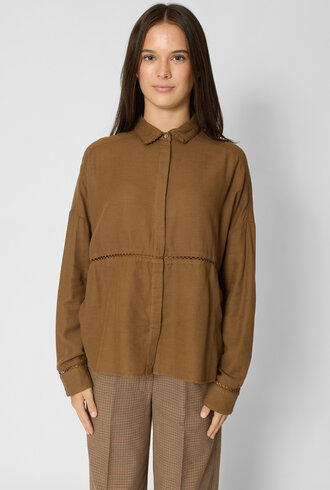 Pomandere Cotton Wool Shirt Gianduia