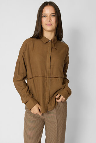 Pomandere Cotton Wool Shirt Gianduia