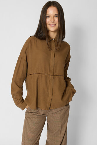 Pomandere Cotton Wool Shirt Gianduia