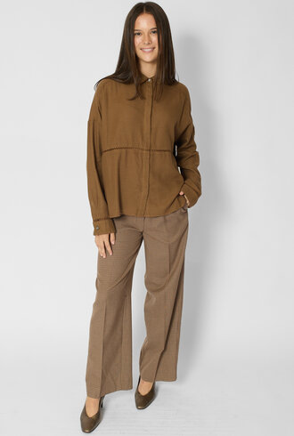 Pomandere Cotton Wool Shirt Gianduia