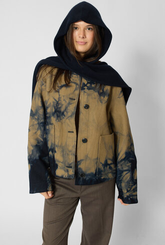 Pomandere  Hooded Scarf Night Blue