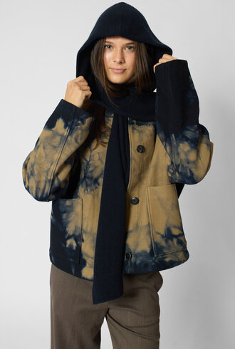 Pomandere  Hooded Scarf Night Blue