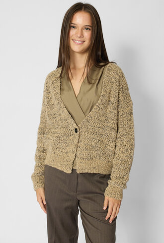 Pomandere  Bouclé Cardigan Sand