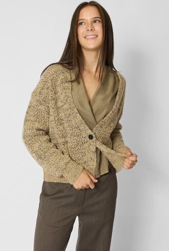 Pomandere  Bouclé Cardigan Sand