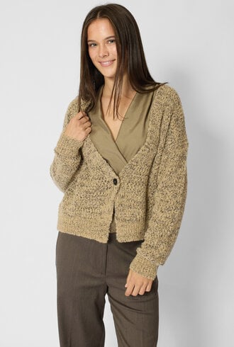Pomandere  Bouclé Cardigan Sand