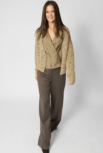 Pomandere  Bouclé Cardigan Sand