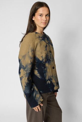 Pomandere Garment-Dyed Wool Cloth Coat Navy